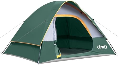 Camping Tent 4 Person, Waterproof Windproof Tent with Rainfly Easy Set up-Portable Dome Tents for Camping