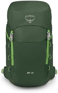 Osprey Jet 28L Kid's Hiking Backpack, Green Canopy