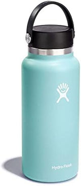 Hydro Flask Wide Mouth vacuum insulated stainless steel water bottle with leakproof closeable lid for cold water drinks, sports, travel, car and school