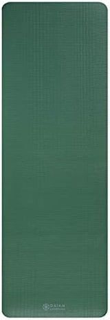Gaiam Essentials Thick Yoga Mat Fitness & Exercise Mat with Easy-Cinch Yoga Mat Carrier Strap, 72"L x 24"W x 2/5 Inch Thick