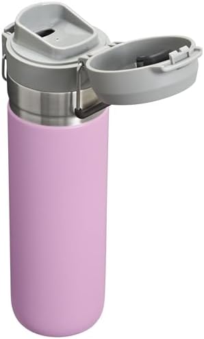 Stanley Quick Flip GO Water Bottle 24 oz | Push Button Lid | Leakproof and Packable for Travel and Sports | Insulated Stainless Steel | BPA-Free | Lilac 2.0