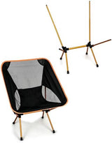 QWORK Ultralight Portable Camping Chair with Triangular Stability – Aluminum Alloy Frame, Ripstop Polyester Seat, Plastic Joints, 330 lbs Capacity - for Fishing, Camping, Hiking and Backpacking Orange