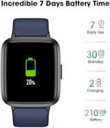 Fitness Tracker Watch with Heart Rate Monitor, Activity Tracker with Pedometer, Sleep Monitor, Calories & Step Counter, 5ATM Waterproof Smart Watch for Women Men Health Fitness Watch for Sports