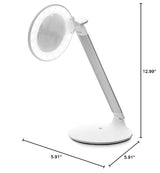 daylight Company Halo Go Magnifier Lamp, Rechargeable USB, Portable, Lightweight, Desk Lamp Reading, Hobbies, Sewing, Crafts, Nail Salon, Handcrafts and More, Colour Temperature: 6,000 K, White