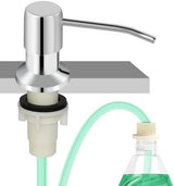 Soap Dispenser for Kitchen Sink, Built in Sink Soap Dispenser, Countertop Soap Dispenser Pump with 47" Extension Tube kit, No Need to Fill Little Bottle Again, Chrome