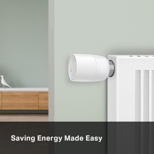 TP-Link Kasa Smart Thermostat Radiator Valve, Smart Radiator Valve, Energy Saving, LED display Radiator Thermostat Valve, Smart TRV Schedule, Works with Alexa & Google, Easy installation(KE100 KIT)