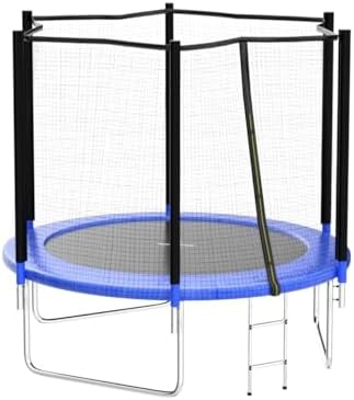 AOTOB 8FT 10FT 12FT 14 FT 15FT Trampoline with Safety Enclosure Net，Outdoor Trampoline with Basketball Hoop, Heavy Duty Jumping Mat and Spring Cover Padding for Kids and Adults, Storage Bag and Ladder