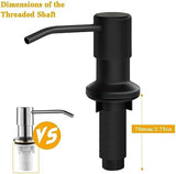 Soap Dispenser for Kitchen Sink, Built in Sink Soap Dispenser Lotion Dispenser with 17 OZ Bottle, Refill from The Top Bar Sink Soap Dispenser, Black (1 Pack)