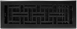 Decor Grates AJH414-BLK Oriental Floor Register, 4x14 Inches, Textured Black