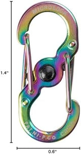 Nite Ize S-Biner MicroLock Stainless Steel - Durable Key Holder Carabiner Clip - S-Biner with Locking Gates - Durable & Strong Mini Carabiners for Keychain Accessories - Spectrum (5 Pack)