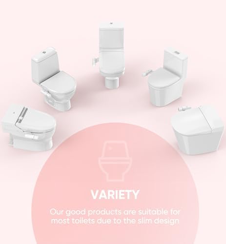 Ultra-Slim Bidet Attachment, Posterior&Feminine Wash-(Retractable Dual Nozzles), Non-Electric Bidet Attachment for Toilet Seat, Adjustable Fresh Cold Water Pressure, Stainless Steel Inlet (White)