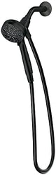 Moen Engage Magnetix Matte Black 3.5-Inch Six-Function Detachable Handheld Showerhead with Magnetic Docking System, 26100BL