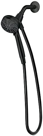 Moen Engage Magnetix Matte Black Eco-Performance 3.5-Inch Six-Function Detachable Handheld Showerhead with Magnetic Docking System, 26100EPBL