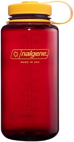 Nalgene Water Bottle - Lightweight Sustain Tritan BPA-Free Shatterproof Bottle for Backpacking, Hiking, Gym, 32 OZ, Wide Mouth, Laker
