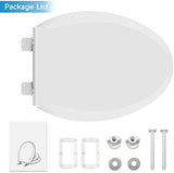 Toilet Seat, Elongated Toilet Seat with Toddler Seat Built in, Potty Training Toilet Seat Elongated Fits Both Adult and Child, with Slow Close and Magnets- Elongated