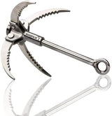 Grappling Hook with 10m Rope – Multifunctional QUADPALM Grapple Hook - 4 Stainless Steel Folding Claws - Heavy Duty - Outdoor Camping Hiking Tree Rock Mountain Climbing Equipment