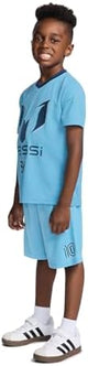 boys Lifestyle Short Sleeve 2-piece Set, Slim-fit Jersey Set With Top & Shorts