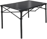 Heavy-Duty Roll-Top Table for Camping (Large) - Portable Aluminum-Top Folding Table with Steel Frame by Caddis Sports