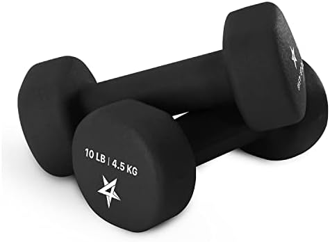 Yes4All Neoprene Coated Dumbbell Hand Weight Sets of 2 - Multiple Weight Options with 15 Colors, Anti-roll, Anti-Slip, Hexagon Shape