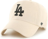 47 Brand MLB Natural Primary Logo Clean Up Adjustable Baseball Cap Hat, Adult One Size Fits All