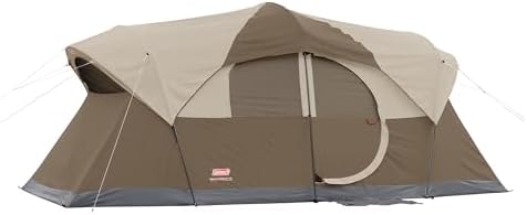 Coleman WeatherMaster 10-Person Tent with Rainfly & Room Divider, Spacious Weatherproof Family Tent with Carry Bag