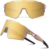 Ukoly Cycling Sunglasses for Men Women with 3 Interchangeable Lenses, Polarized Sports Sunglasses, Baseball Sunglasses