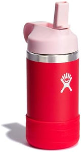 HYDRO FLASK Kids Water Bottle Jr. Stainless Steel Insulated With Straw Cap for Water, Milk, Juice, School, Camp, Sport, Play and Lunch, Easy to Clean, Leak-Resistant