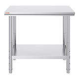 Vevor Stainless Steel 900x600x800 mm Commercial Kitchen Prep & Heavy Duty Metal Work Table with Adjustable Feet for Restaurant, Home and Hotel : Industrial & Scientific
