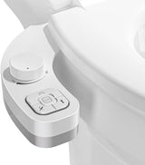 PIKETS Bidet Attachment for Toilet, Dual Nozzle (Frontal and Rear Wash) Non-Electric Fresh Water Bidet Toilet Seat Attachment with Nozzle Self Cleaning, Adjustable Water Pressure (White)