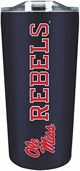 Campus Colors NCAA Stainless Steel Tumbler perfect for Gameday - 18 oz - Double Walled - Keeps Drinks Perfectly Insulated (Ole Miss Rebels - Navy)