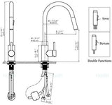 Havin Brushed Nickel Kitchen Faucet with Pull Down Sprayer, High Arc Stainless Steel Material, with cUPC Ceramic Cartridge,Fit for 1 or 3 Holes Kitchen Sink or Laundry Sink or bar Sink Faucet