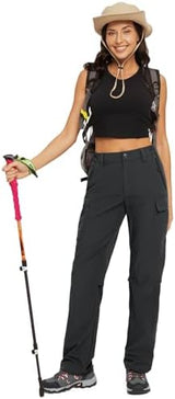 Moosehill Women's-Hiking-Pants-Cargo-Quick-Dry-Stretch-Lightweight Work Outdoor Pants with 5 Deep Pockets