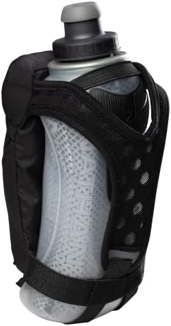Nathan Running Handheld Quick Squeeze Water Bottle. No-Grip Adjustable Hand Strap. 12oz / 18oz / Insulated. Reflective Hydration Water Bottle.