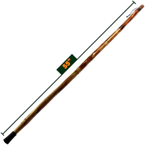 SE 3 Piece 55" Detachable Pine Wood Walking/Hiking Stick with Metal Tip, Reinforced Rubber Tip, and Water-Resistant Travel Pouch - Portable and Durable for Outdoor Adventures