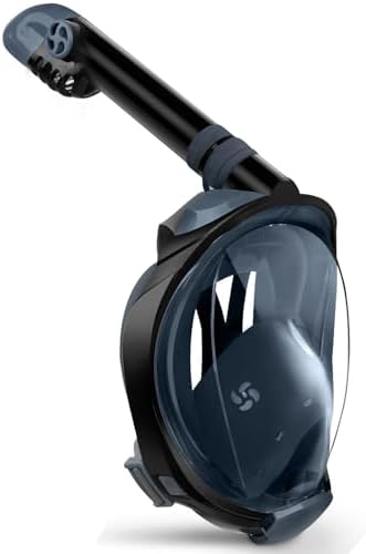 Greatever G2 Full Face Snorkel Mask with Latest Dry Top System,Foldable 180 Degree Panoramic View Snorkeling Mask with Camera Mount,Safe Breathing,Anti-Leak&Anti-Fog