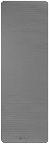 Gaiam Essentials Thick Yoga Mat Fitness & Exercise Mat with Easy-Cinch Yoga Mat Carrier Strap, 72"L x 24"W x 2/5 Inch Thick