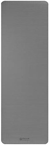 Gaiam Essentials Thick Yoga Mat Fitness & Exercise Mat with Easy-Cinch Yoga Mat Carrier Strap, 72"L x 24"W x 2/5 Inch Thick