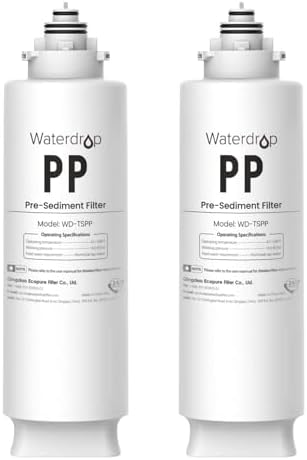 Waterdrop TSPP Under Sink Sediment Water Filter, Replacement TSU-W 3-Stage Ultra-Filtration Under Sink Water Filter System, 2 Pack
