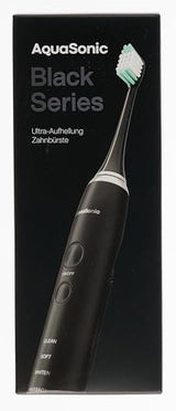 Aquasonic Black Series Ultra Whitening Toothbrush – ADA Accepted Electric Toothbrush- 8 Brush Heads & Travel Case – 40,000 VPM Electric Motor & Wireless Charging - 4 Modes w Smart Timer