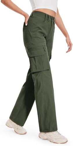 Moosehill Cargo Hiking Pants Women High Waisted Water Resistance Baggy Stretch Work Casual Travel Streetwear