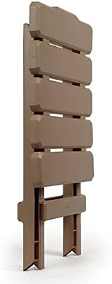 Camco Adirondack Portable Outdoor Camping Small Weatherproof Rustproof Durable Plastic Folding Side Table for Indoor and Outdoor Use, 2 Pack, Taupe
