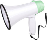 MyMealivos Portable Megaphone Bullhorn 20 Watt Power Megaphone Speaker Voice and Siren/Alarm Modes with Volume Control and Strap (White&Green)