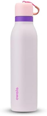 FreeSip Twist Insulated Stainless Steel Water Bottle with Straw for Sports and Travel, BPA-Free, 24-oz, Pink/Purple (Dreamy Field)