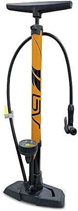 BV Bicycle Pump Durable Bike Floor Pump 17/24 inch Smart Valve Head, 160 psi, Automatically Reversible Presta and Schrader