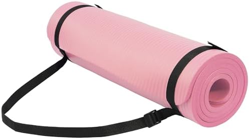 Yoga Mat, 1/2-Inch Extra Thick High Density Exercise Mat, Anti-Tear Exercise Yoga Mat with Carrying Strap, Suitable for Various Yoga Exercises