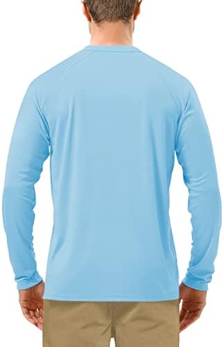 Roadbox Mens UPF 50+ UV Sun Protection Shirts Outdoor Long Sleeve SPF Rash Guard for Fishing Hiking Swimming Running
