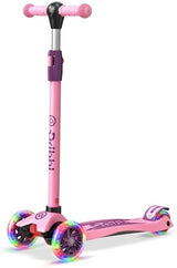 3-Wheel Kids Scooter - Lean-to-Steer Technology, Adjustable Height Handlebar, Wide Deck, Scooter for Boys & Girls Ages 3+, Child Safety Approved, Support Riders Up to 165 lbs, Purple and Pink
