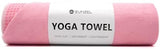 Eunzel Hot Yoga Towel - Microfiber Non Slip Yoga Mat Towel with Grip Dot Sweat Absorbent Towel for Hot Yoga, Pilates and Fitness 72" x 24", Pink/White