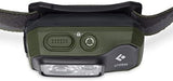 BLACK DIAMOND Storm 450 LED Headlamp, Waterproof and Dimmable Battery Powered Headlamp for Camping, Hiking, Hunting, Running, Work with Red Light Headlamp Mode, Dark Olive