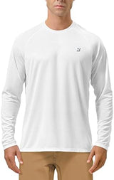 Roadbox Mens UPF 50+ UV Sun Protection Shirts Outdoor Long Sleeve SPF Rash Guard for Fishing Hiking Swimming Running